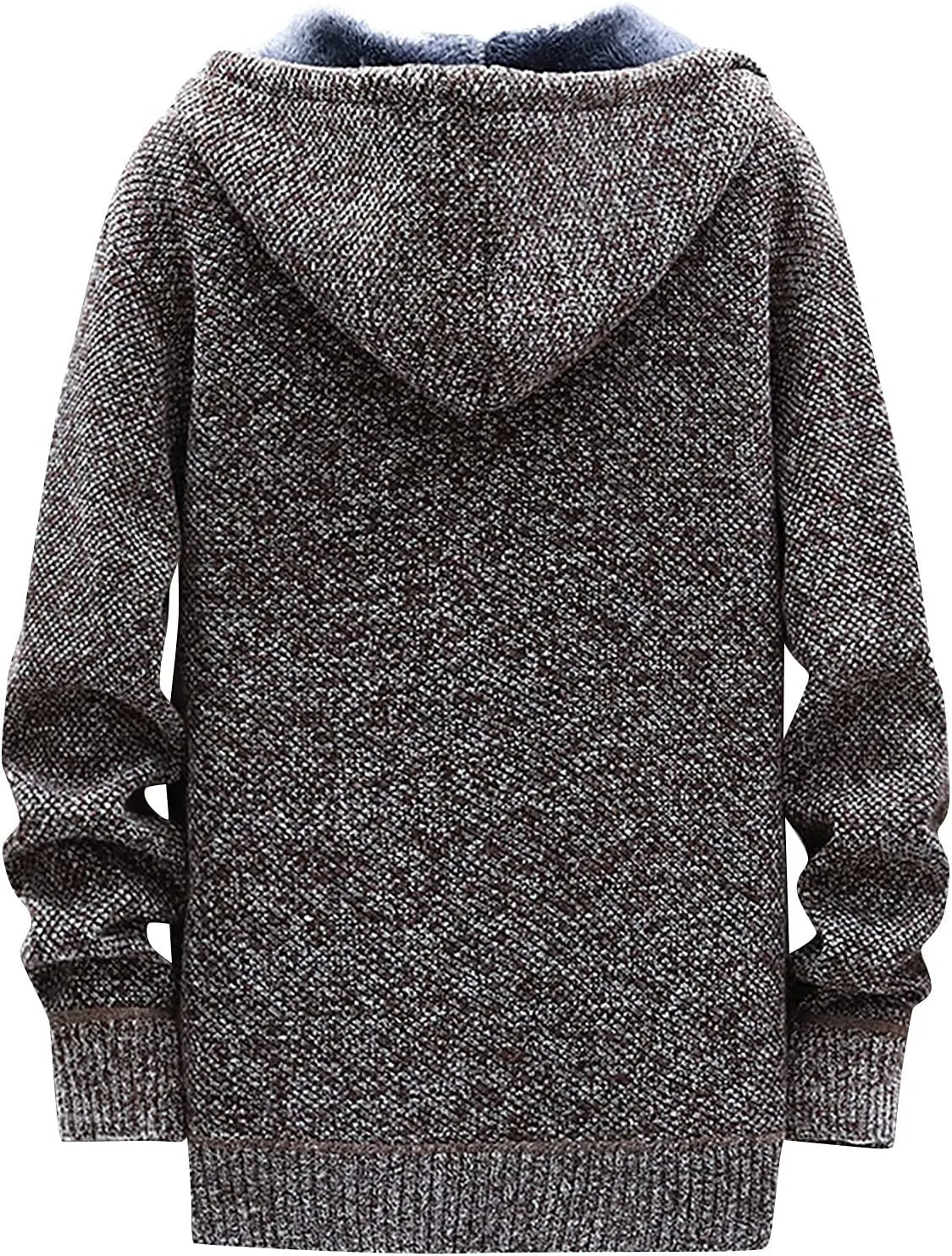 Knit Hoodies For Men Cardigan Sweaters Full Zip Hooded Sweatshirts Fleece Lined Sweater Jackets With Pockets