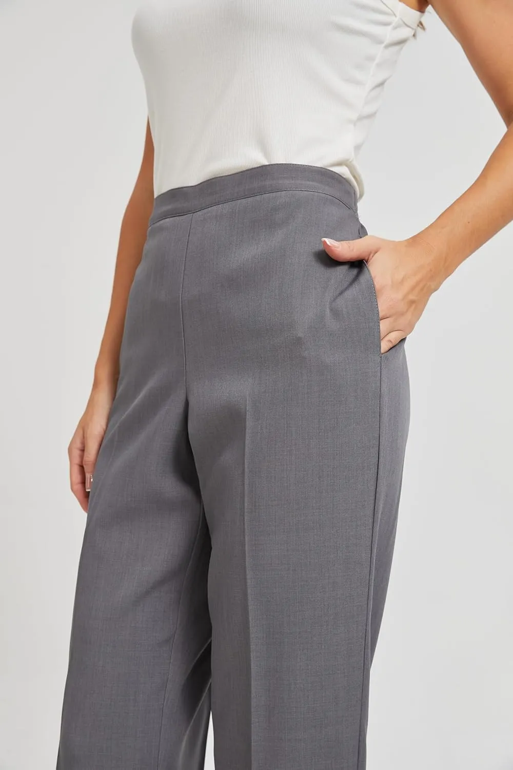 KYAL Women's High Waisted Stretchy Work Pants Straight Leg Business Office Trousers