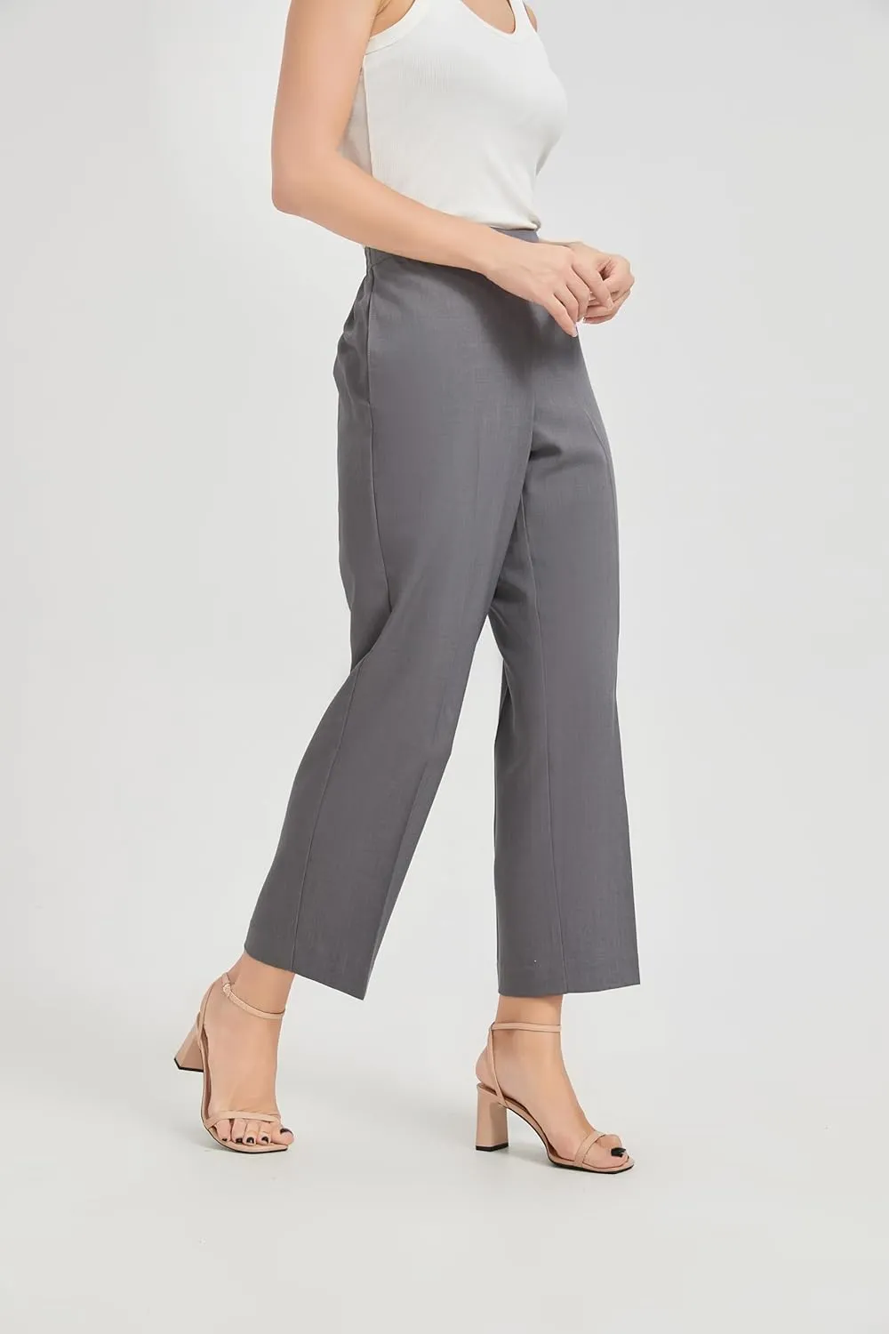 KYAL Women's High Waisted Stretchy Work Pants Straight Leg Business Office Trousers