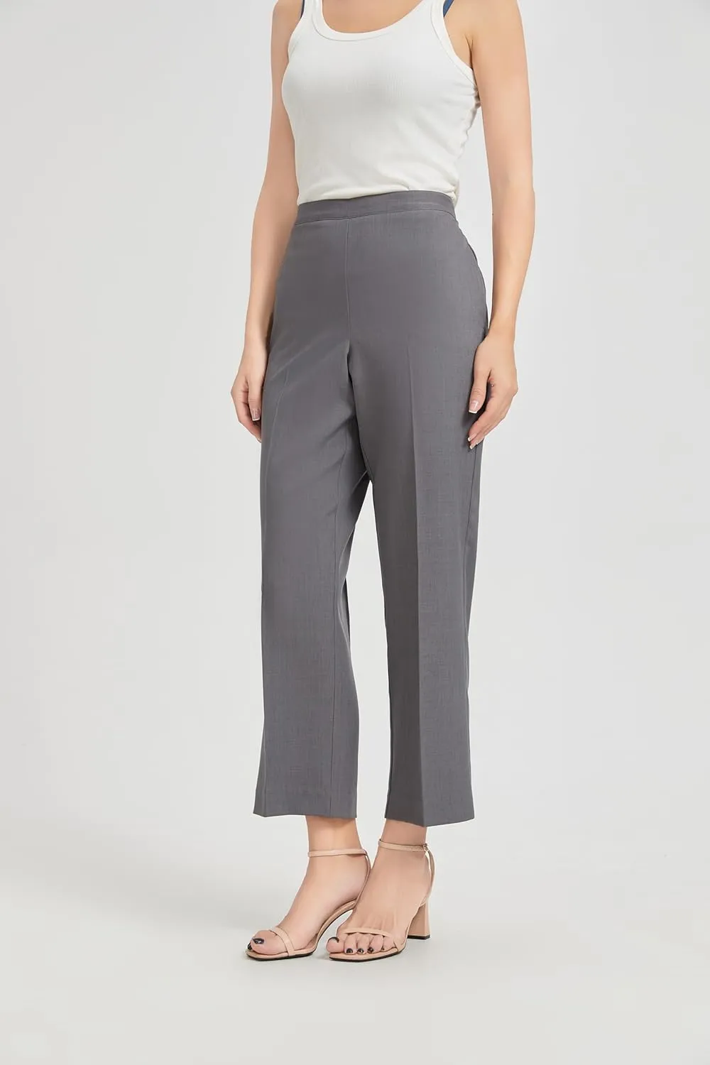KYAL Women's High Waisted Stretchy Work Pants Straight Leg Business Office Trousers