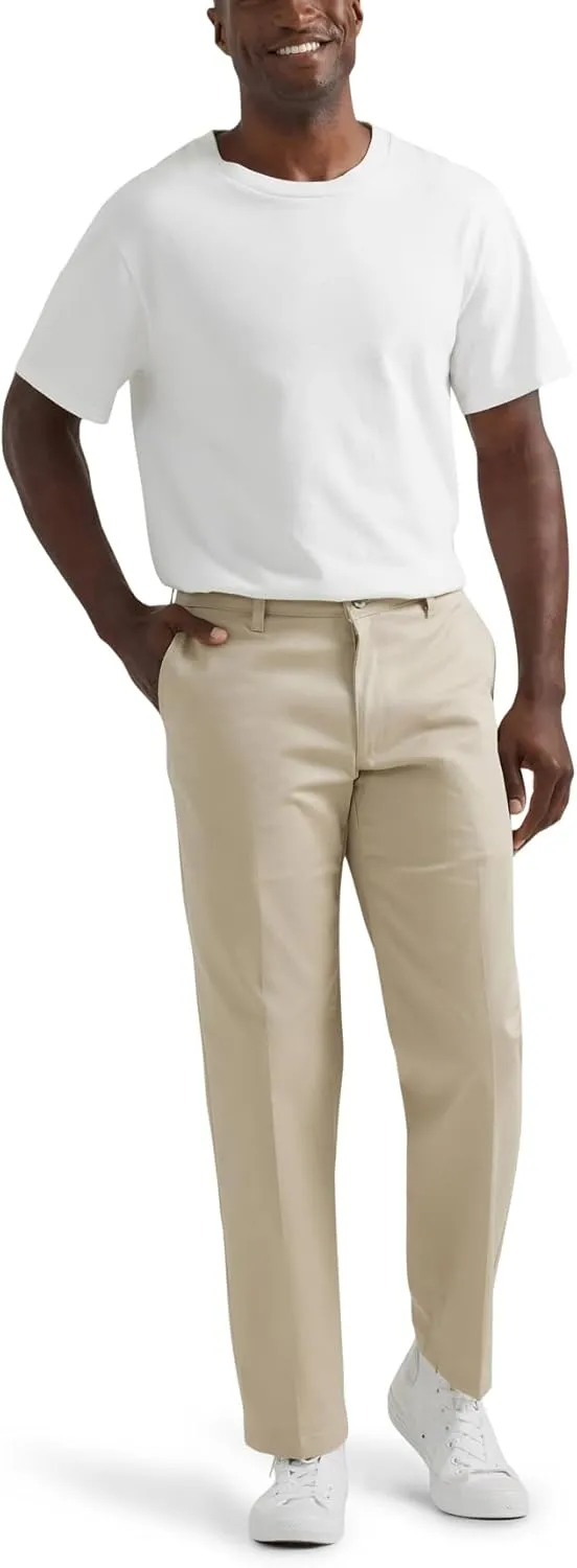 LEE Men's Total Freedom Stretch Relaxed Fit Flat Front Pant