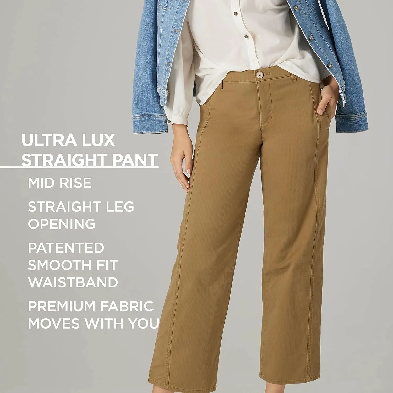 Lee Women's Ultra Lux Mid Rise Relaxed Straight Leg Pant