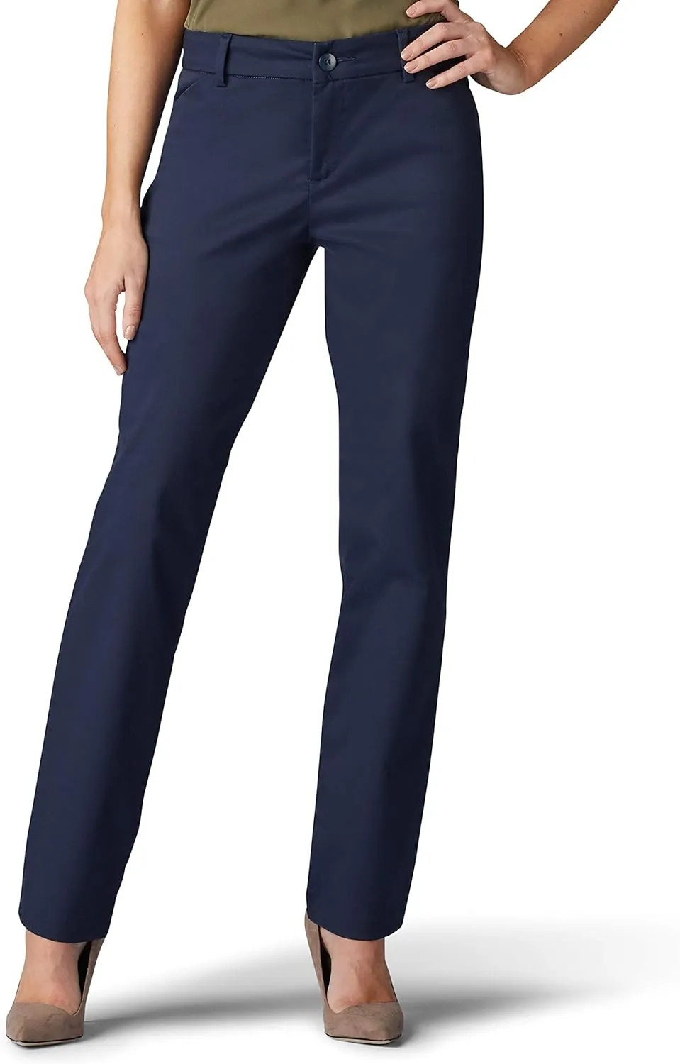 Lee Women's Wrinkle Free Relaxed Fit Straight Leg Pant