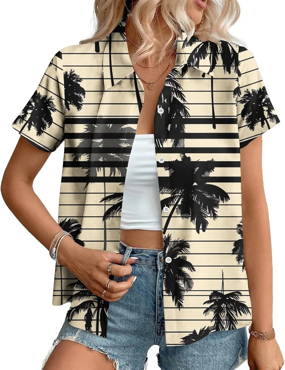 Lightweight Boho Shirt Cardigans for Women Summer Dressy Casual Button Down Shirts