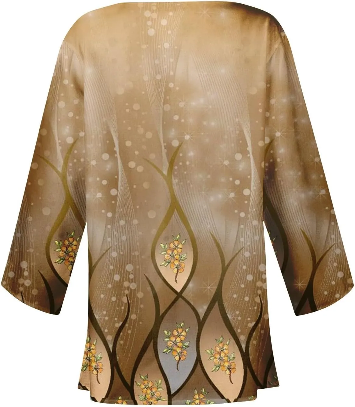 Lightweight Cardigan for Women Summer Printed Beach Cover Up Tops Open Front 3/4 Sleeve Kimono Cardigan Casual Blouse