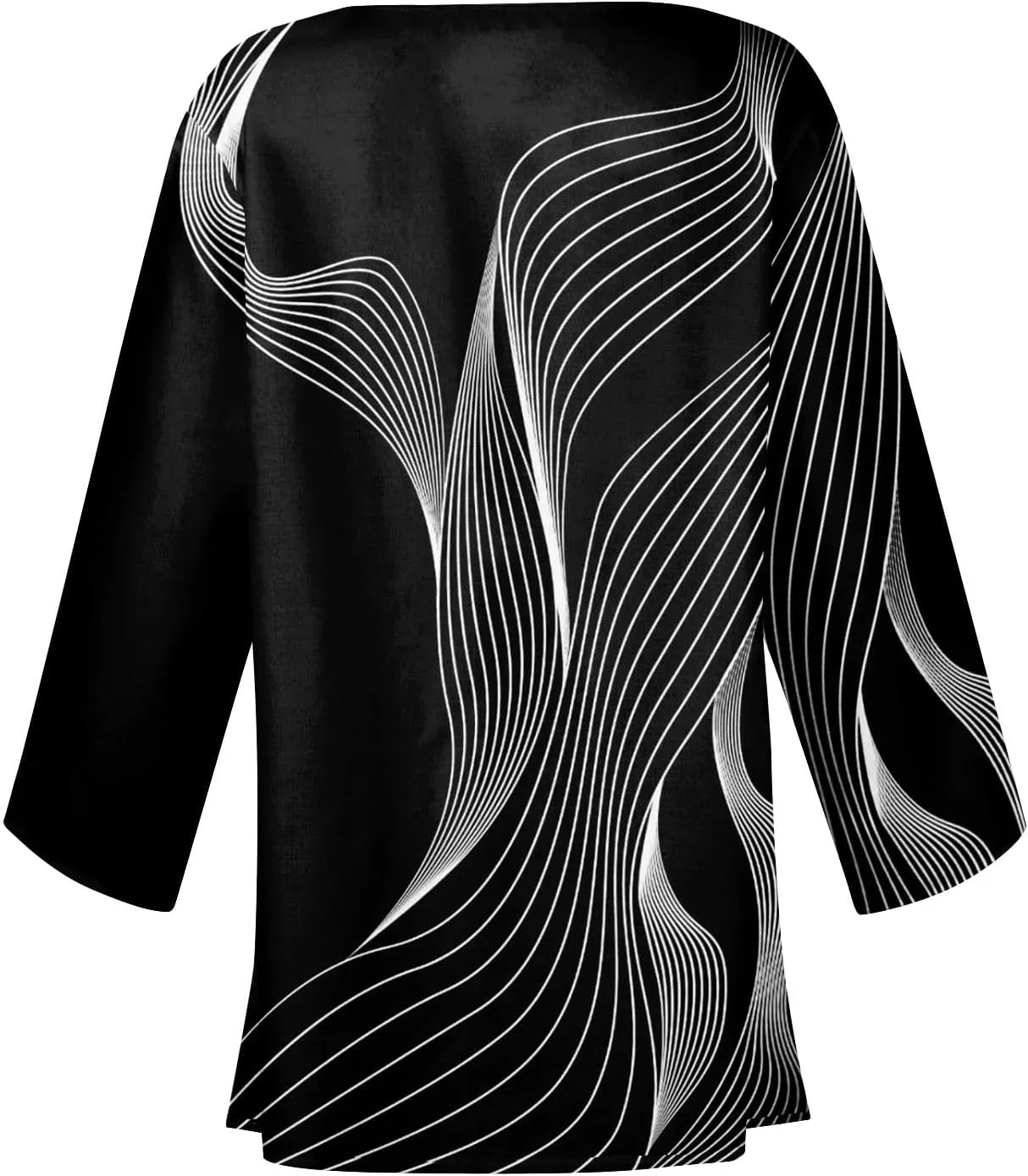 Lightweight Cardigan for Women Summer Printed Beach Cover Up Tops Open Front 3/4 Sleeve Kimono Cardigan Casual Blouse