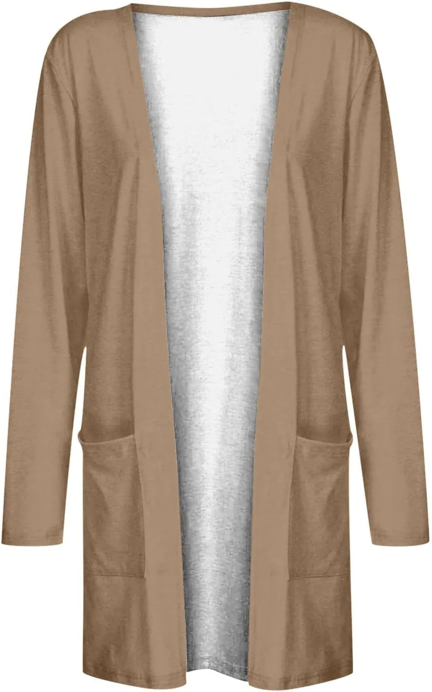 Lightweight Cardigan for Women with Pockets Casual Trendy Plus Size Sweaters for Women Fall Fashion Long Cardigans for Women