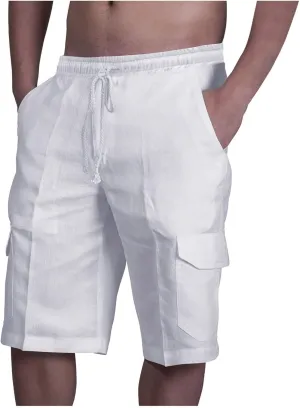 Linen Shorts Mens Casual Shorts Lightweight Summer Beach Shorts Drawstring Shorts for Men Casual Summer