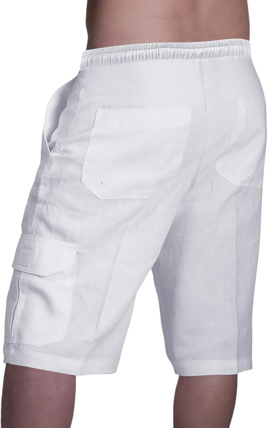 Linen Shorts Mens Casual Shorts Lightweight Summer Beach Shorts Drawstring Shorts for Men Casual Summer