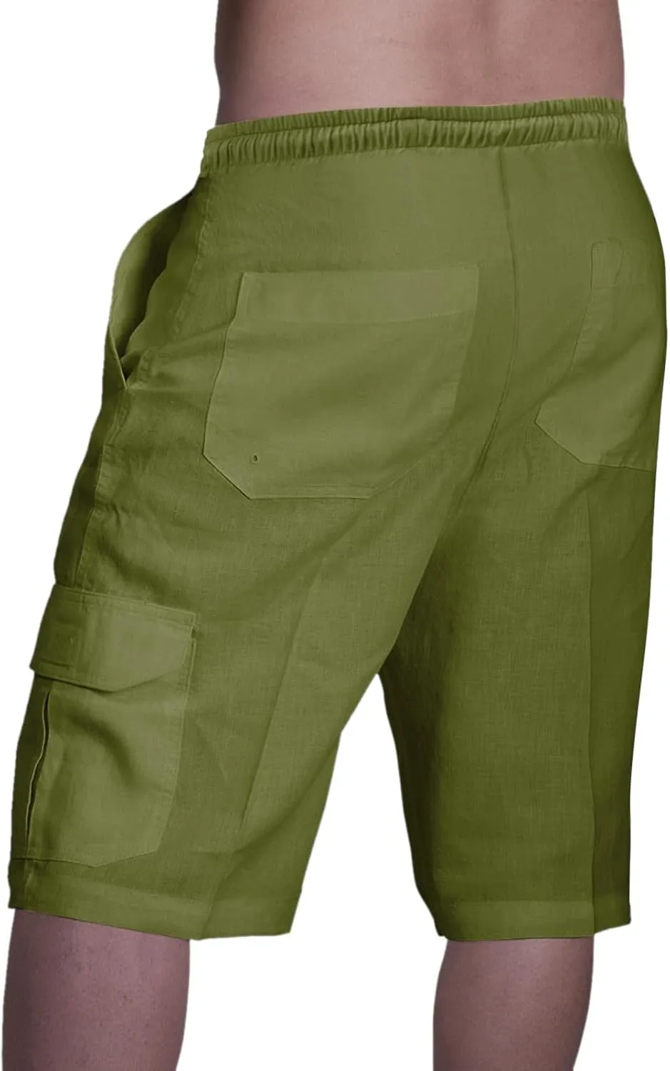 Linen Shorts Mens Casual Shorts Lightweight Summer Beach Shorts Drawstring Shorts for Men Casual Summer