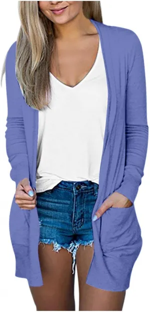 Long Cardigans for Women Fashion Plus Size Fall Sweaters for Women Casual Lightweight Cardigan for Women with Pockets