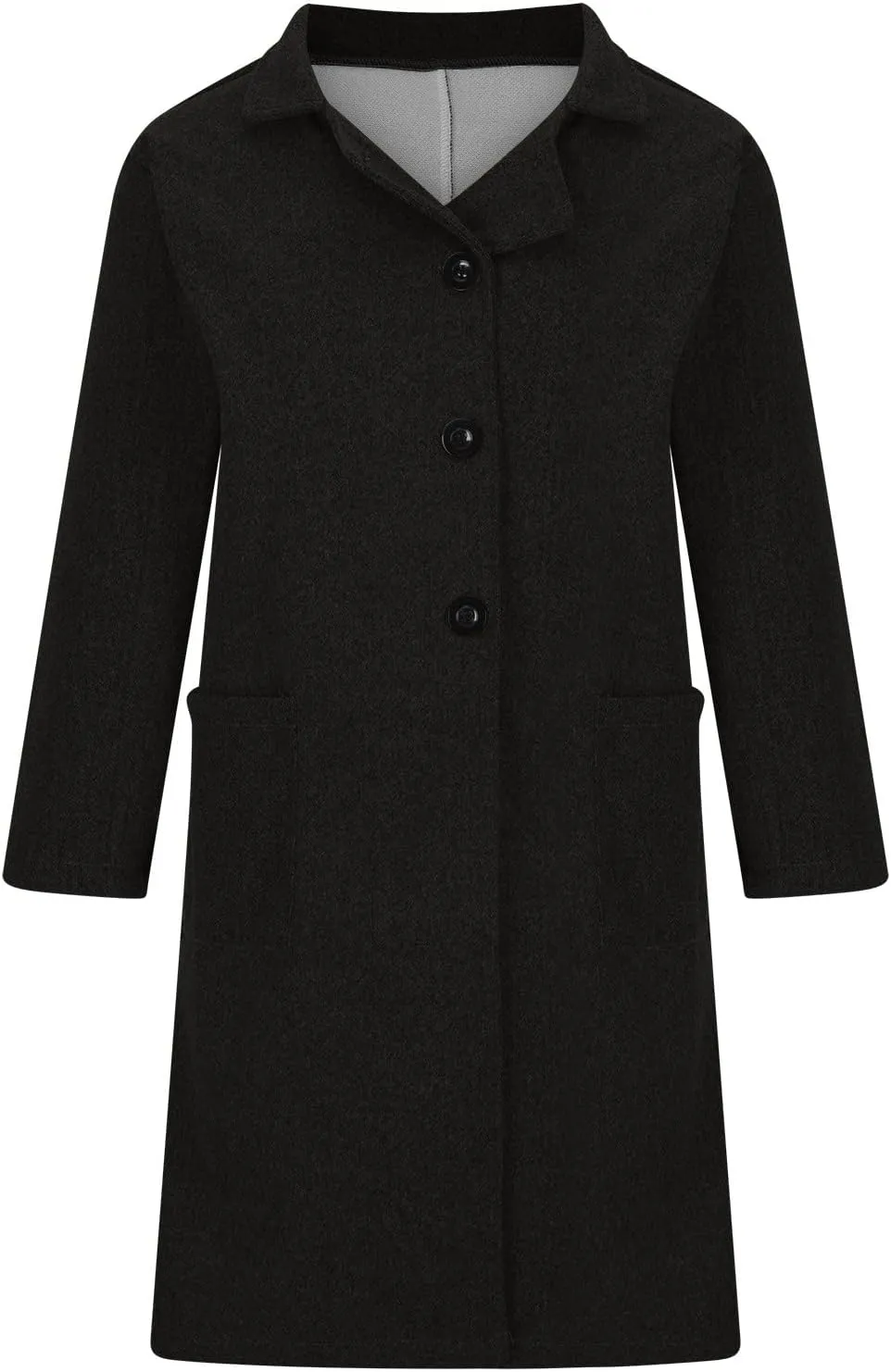 Long Trench Coats for Women Wool Blend Pea Coat with Pocket Elegant Winter Jacket Breasted Coats