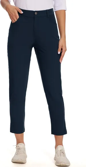 M MOTEEPI 7/8 Golf Pants Women with 4 Pockets Lightweight Stretchy Work Hiking Travel Pants Outdoor