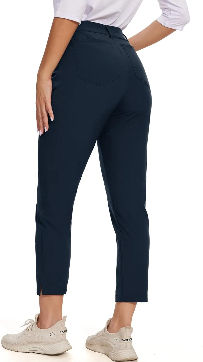 M MOTEEPI 7/8 Golf Pants Women with 4 Pockets Lightweight Stretchy Work Hiking Travel Pants Outdoor