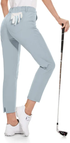 M MOTEEPI Womens Golf Pants Lightweight Stretchy Work Hiking Pants with Pockets Slim Fit Golf Apparel