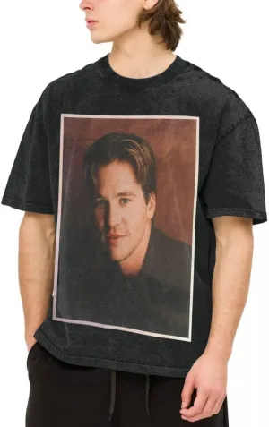 Man's Vintage Oversized Cotton T Shirt Round Neck T Shirts Top