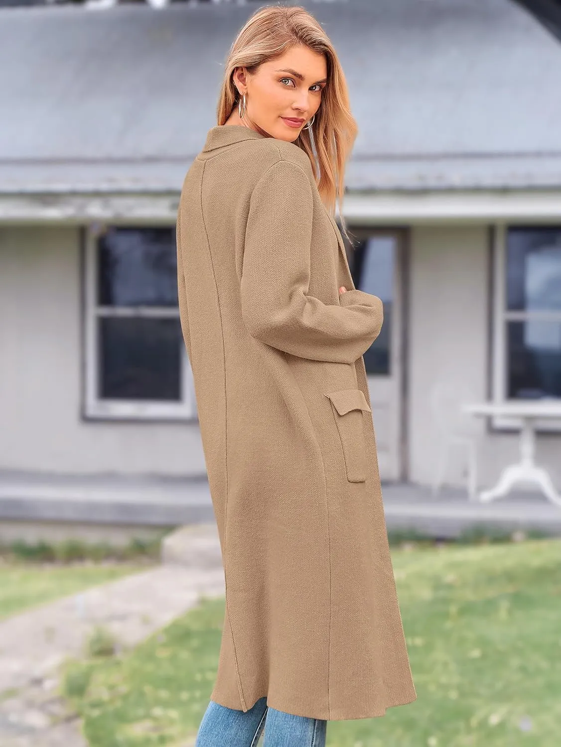 MASCOMODA Open Front Long Cardigan Sweaters for Women Trendy 2025 Fall Winter Oversized Sweater Coats Knit Coatigan Jackets