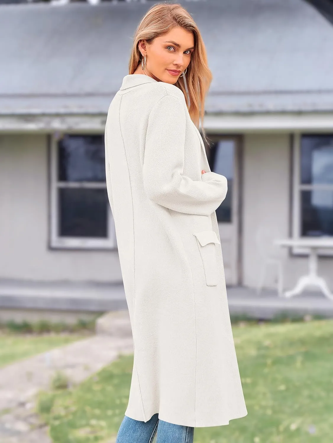 MASCOMODA Open Front Long Cardigan Sweaters for Women Trendy 2025 Fall Winter Oversized Sweater Coats Knit Coatigan Jackets