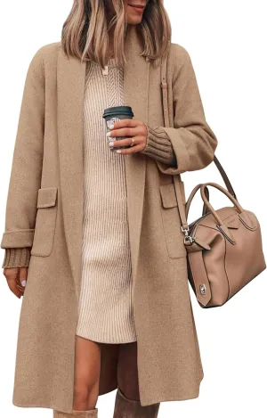 MASCOMODA Open Front Long Cardigan Sweaters for Women Trendy 2025 Fall Winter Oversized Sweater Coats Knit Coatigan Jackets