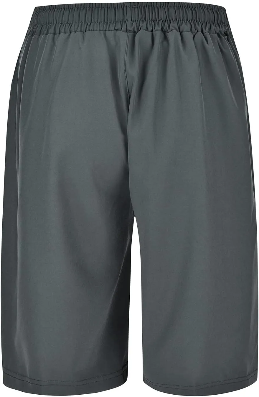 Men Casual Shorts Elastic Waist Drawstring Shorts Stretch Summer Beach Shorts with Pockets