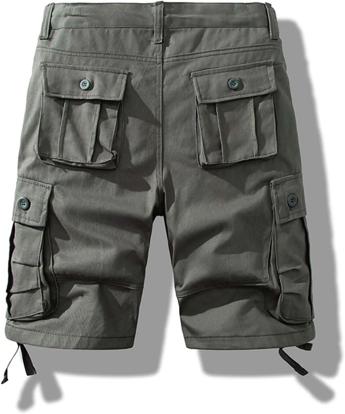 Men Drawstring Shorts 5 Inch Inseam Casual Cargo Shorts Regular Fit Multi-Pockets Cotton Shorts Outdoor Sports Shorts