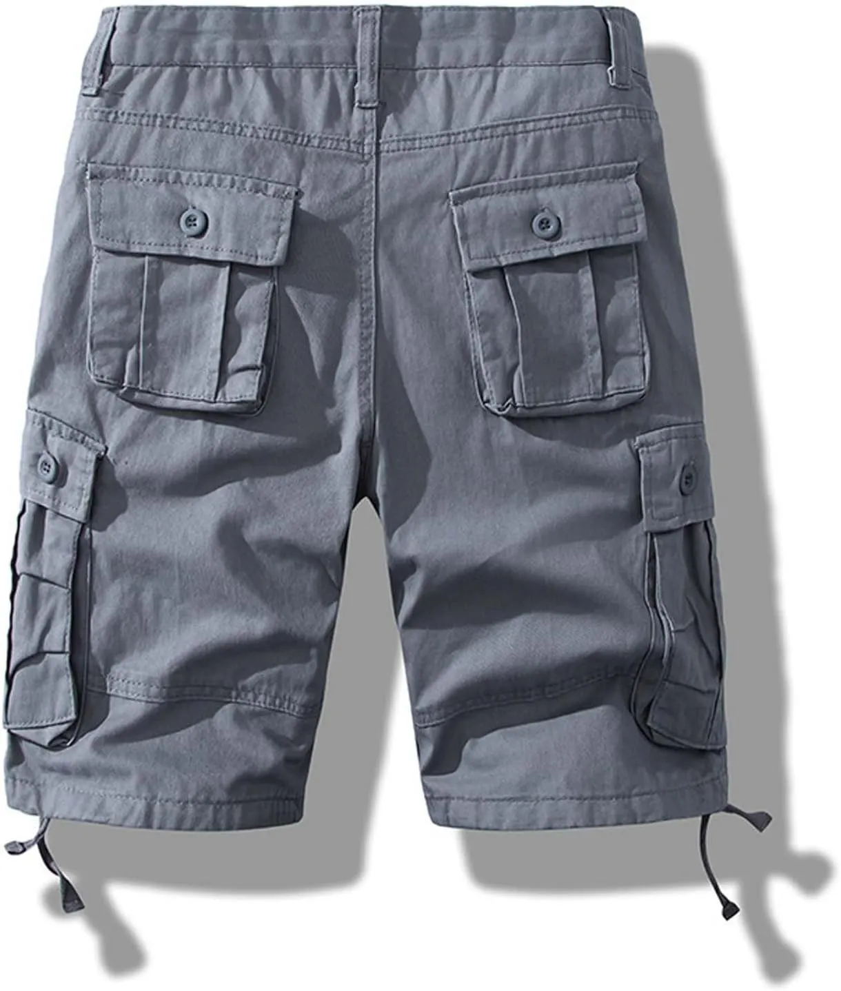 Men Drawstring Shorts 5 Inch Inseam Casual Cargo Shorts Regular Fit Multi-Pockets Cotton Shorts Outdoor Sports Shorts