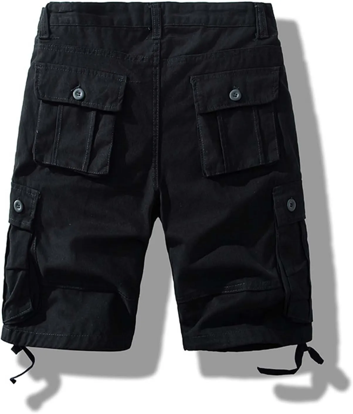 Men Drawstring Shorts 5 Inch Inseam Casual Cargo Shorts Regular Fit Multi-Pockets Cotton Shorts Outdoor Sports Shorts