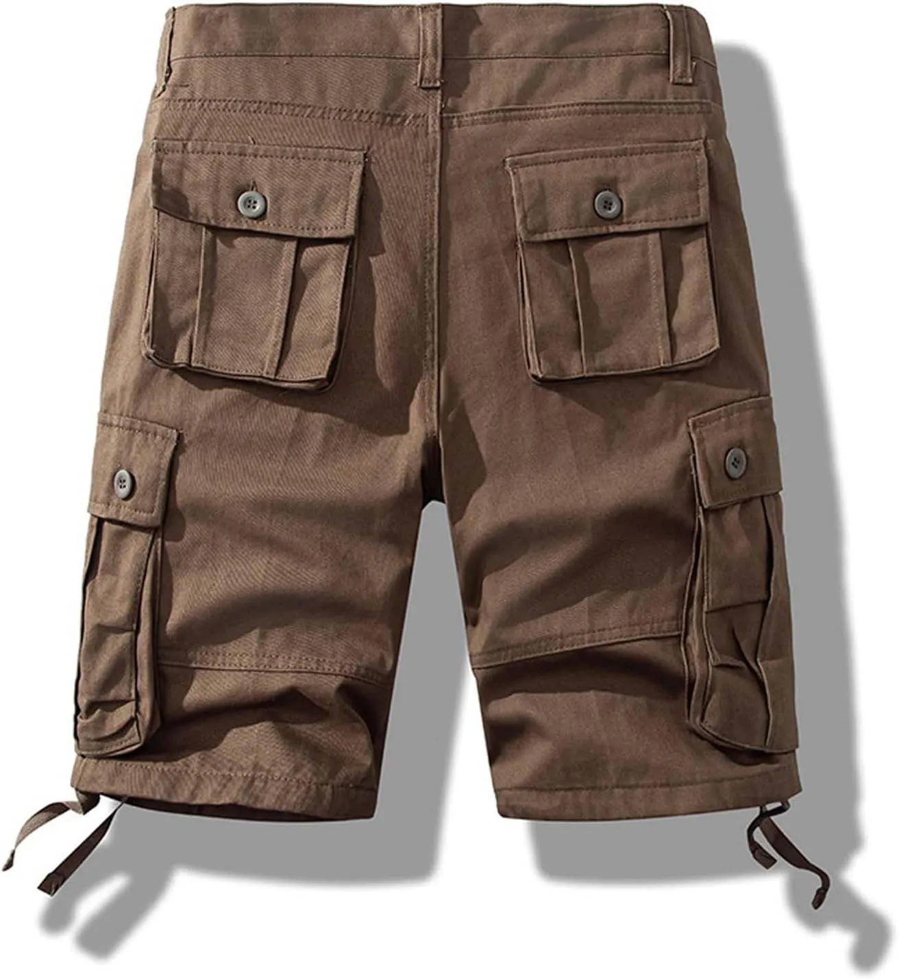 Men Drawstring Shorts 5 Inch Inseam Casual Cargo Shorts Regular Fit Multi-Pockets Cotton Shorts Outdoor Sports Shorts