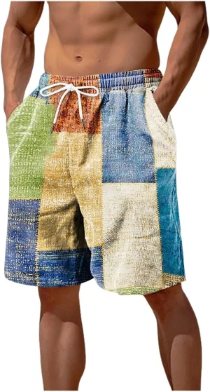 Men Linen Shorts Mens Cargo Shorts Outdoor Hiking Casual Shorts Workout Gym Jogger Shorts Loose Fit Shorts