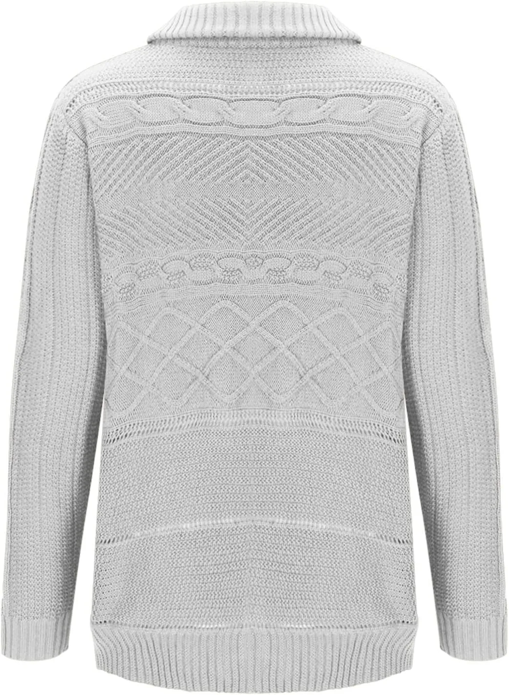 Men Turtleneck Sweater Vintage Button Chunky Knit Temperament Cardigan Jacket Zipper up Stand Collar Knitwear Tops