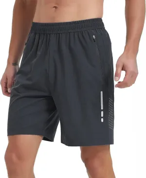 Men's Athletic Running Shorts Quick Dry Workout Gym Shorts 7" Lightweight Sports Active Training Tennis Hiking Shorts