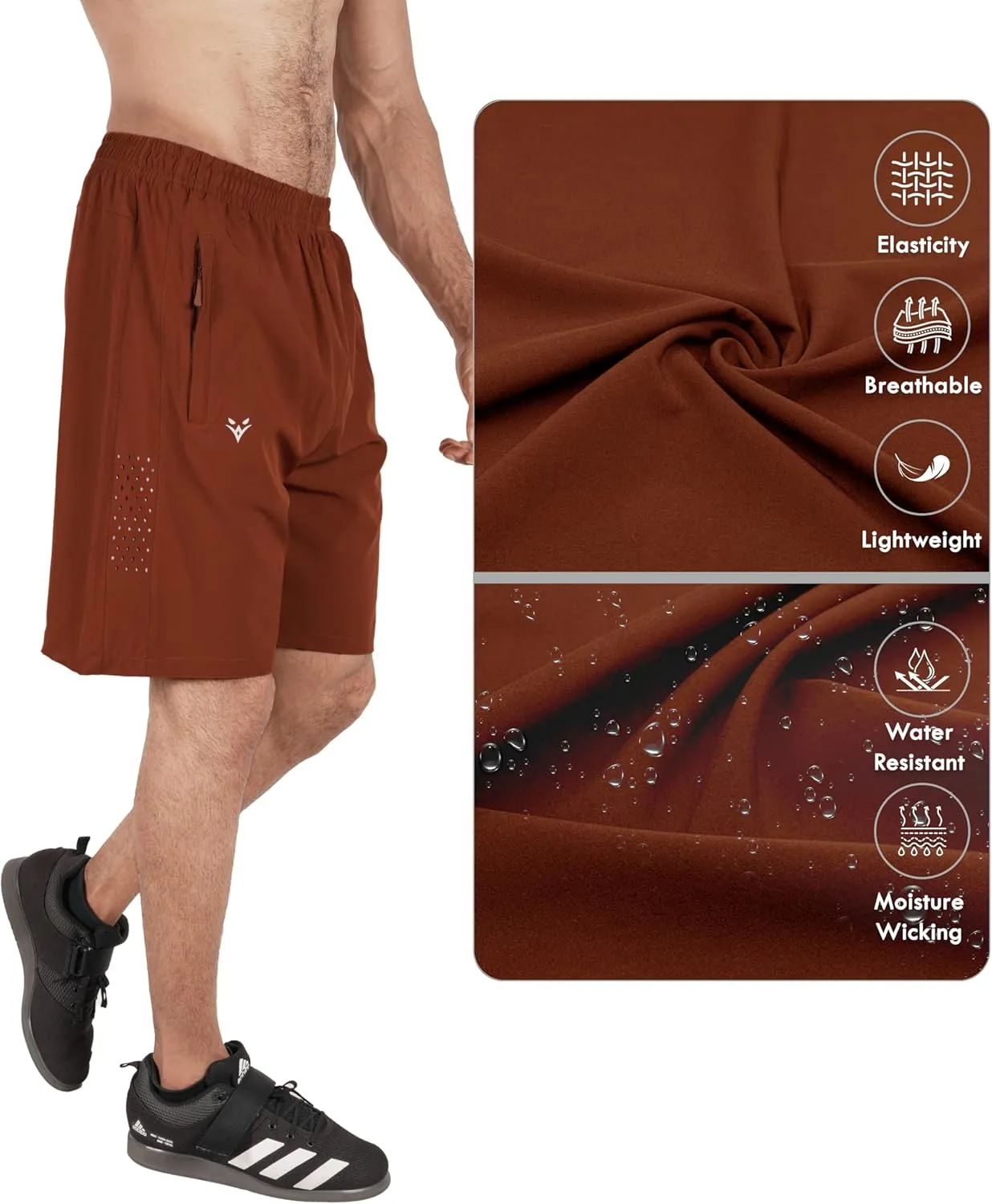 Men's Athletic Running Shorts Quick Dry Workout Shorts Lightweight Sports Gym Basketball Shorts Hiking