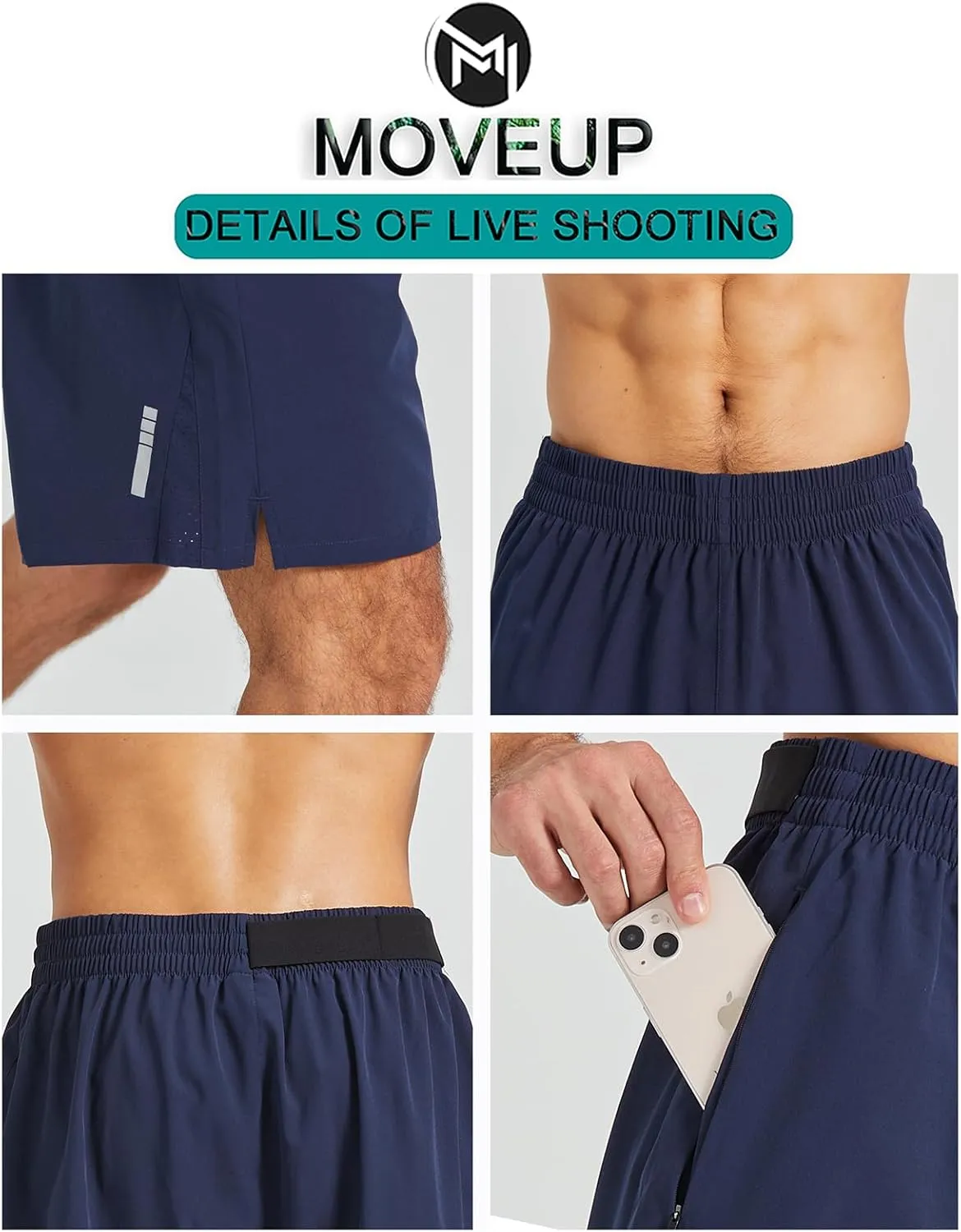 Men's Athletic Running Shorts Quick Dry Workout Shorts Lightweight Sports Gym Basketball Shorts Hiking