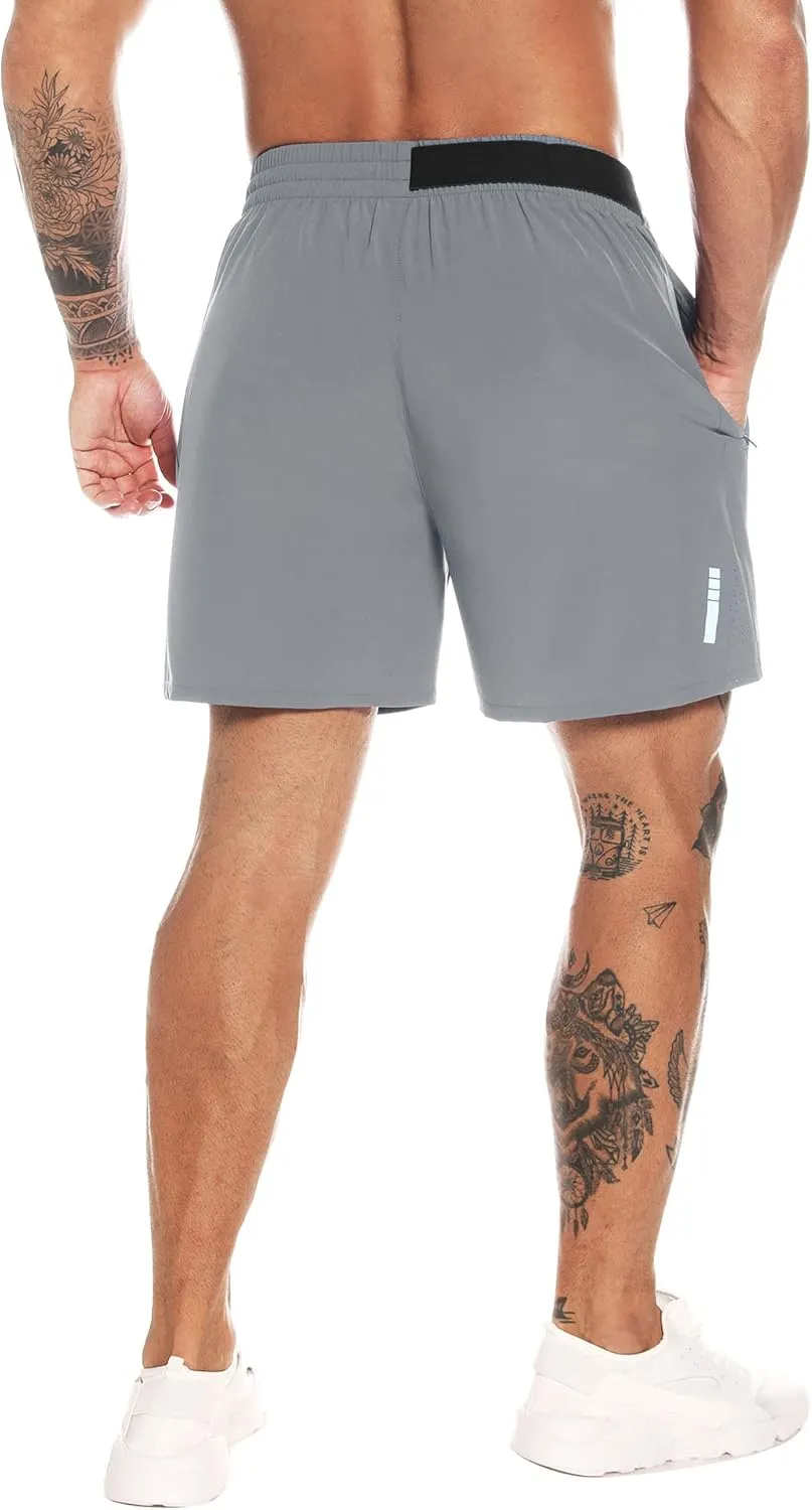 Men's Athletic Running Shorts Quick Dry Workout Shorts Lightweight Sports Gym Basketball Shorts Hiking