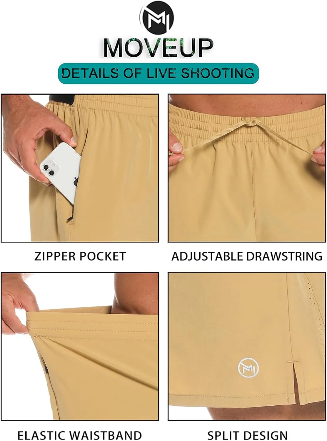 Men's Athletic Running Shorts Quick Dry Workout Shorts Lightweight Sports Gym Basketball Shorts Hiking