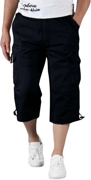 Men's Belted Cargo Shorts Men's Cargo Shorts Elastic Waistband Drawstring Casual Cotton Shorts Relaxed Fit Work Shorts