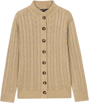 Mens Business Casual Button Down Long Sleeve Wool Blend Cable Knitting Cardigan Sweaters