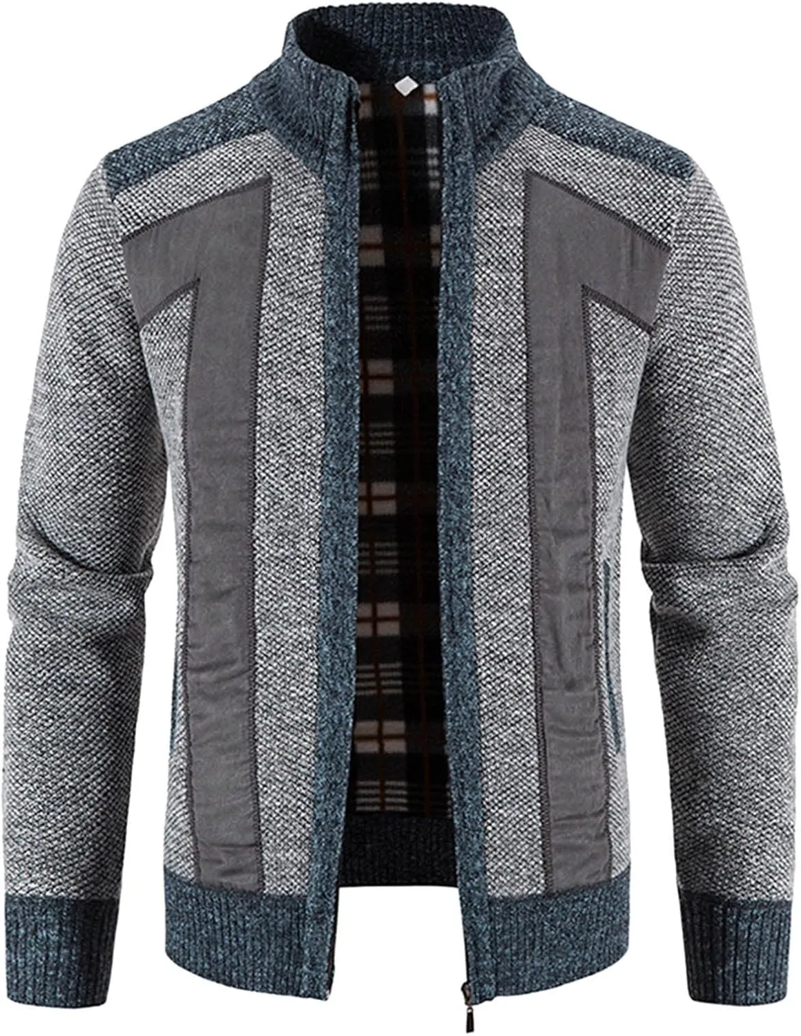 Mens Cardigan, Mens Sweater Cardigan Full Zip Knitted Long Sleeve Sweaters Men Workout Outfits Fleece Warm Jackets