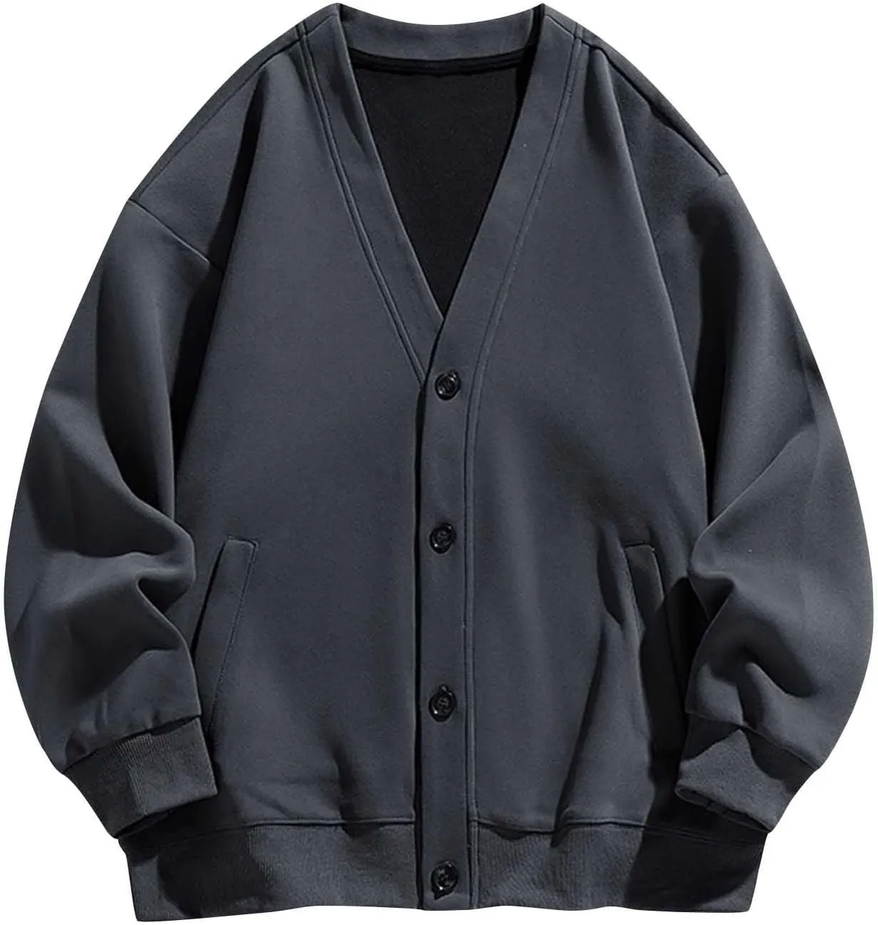 Men's Cardigan Sweaters Button Down Sweater Drop Shoulder Cardigan Plus Size Warm Sweater V Neck Sweater Jacket