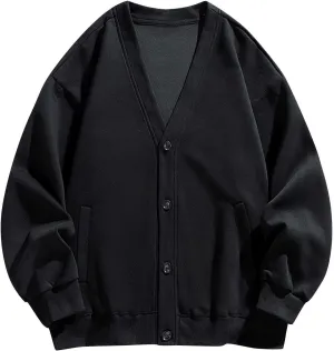 Men's Cardigan Sweaters Button Down Sweater Drop Shoulder Cardigan Plus Size Warm Sweater V Neck Sweater Jacket