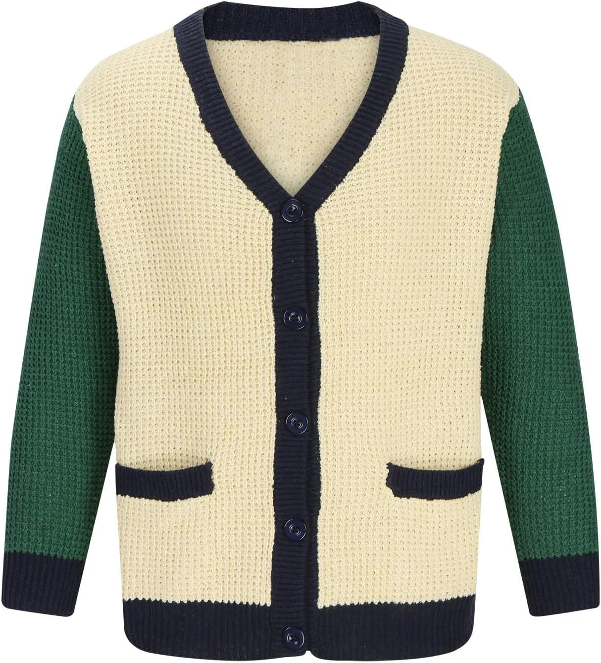 Men's Cardigan Sweaters Cable Knit Sweater Button Down Cardigan Color Block Sweater Open Front Cardigan Fashion Jackets