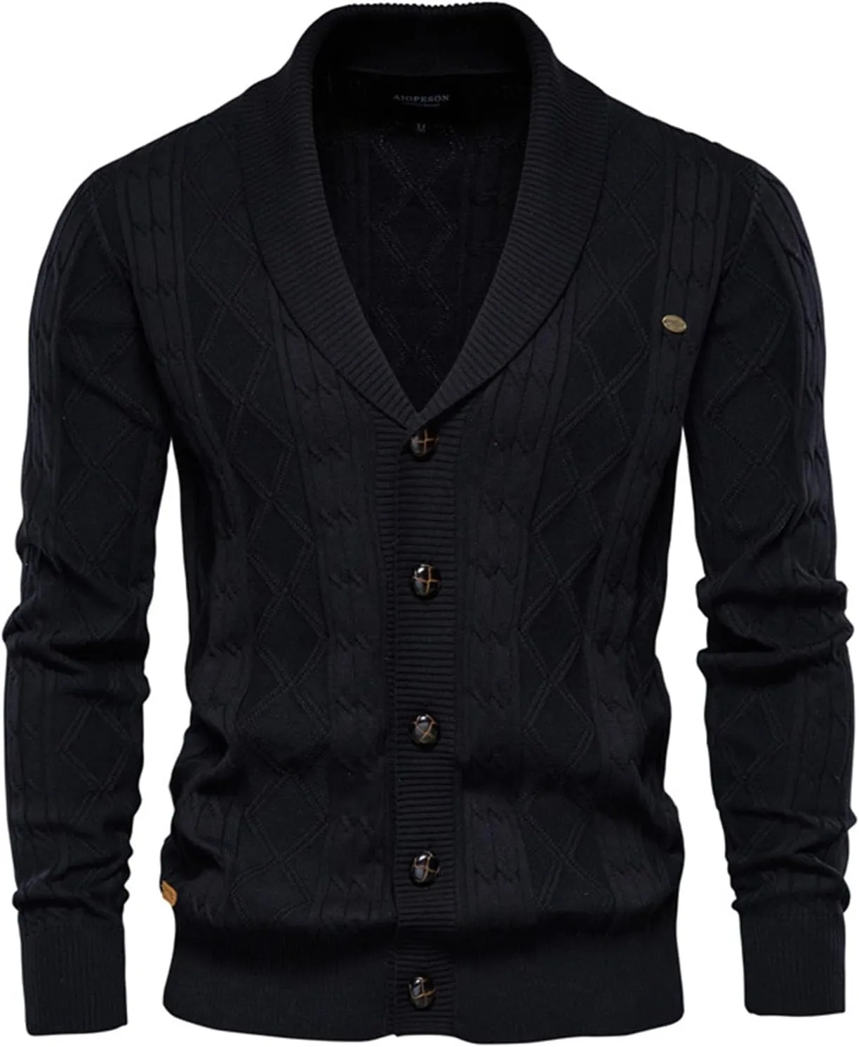 Men's Cardigan Sweaters V-Neck Button Down Sweaters Long Sleeve Cable Knited Coat Thicken Warm Fashion Coat Tops
