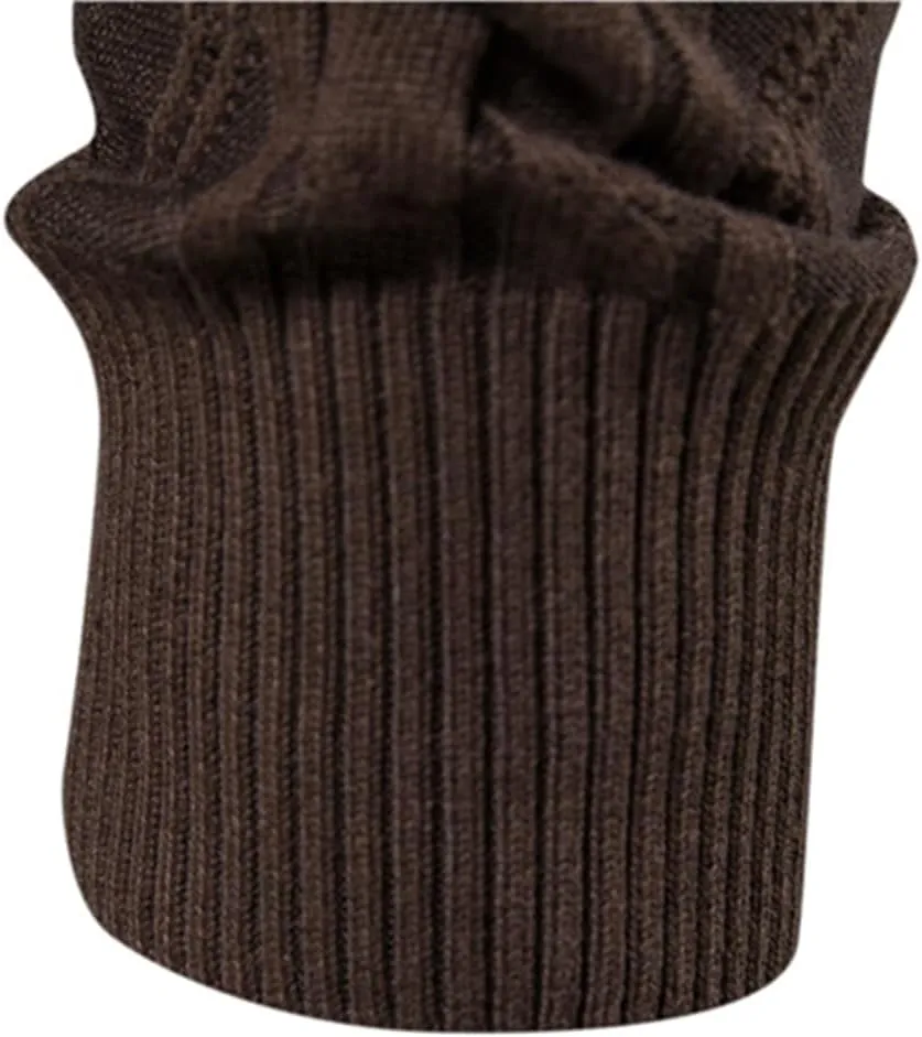 Men's Cardigan Sweaters V-Neck Button Down Sweaters Long Sleeve Cable Knited Coat Thicken Warm Fashion Coat Tops