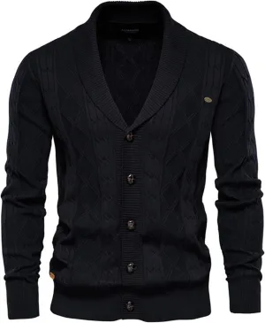 Men's Cardigan Sweaters V-Neck Button Down Sweaters Long Sleeve Cable Knited Coat Thicken Warm Fashion Coat Tops