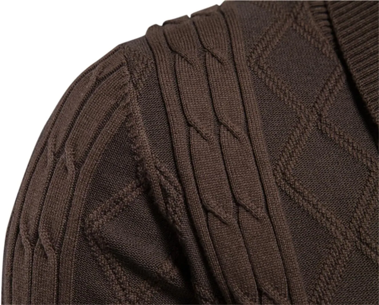 Men's Cardigan Sweaters V-Neck Button Down Sweaters Long Sleeve Cable Knited Coat Thicken Warm Fashion Coat Tops