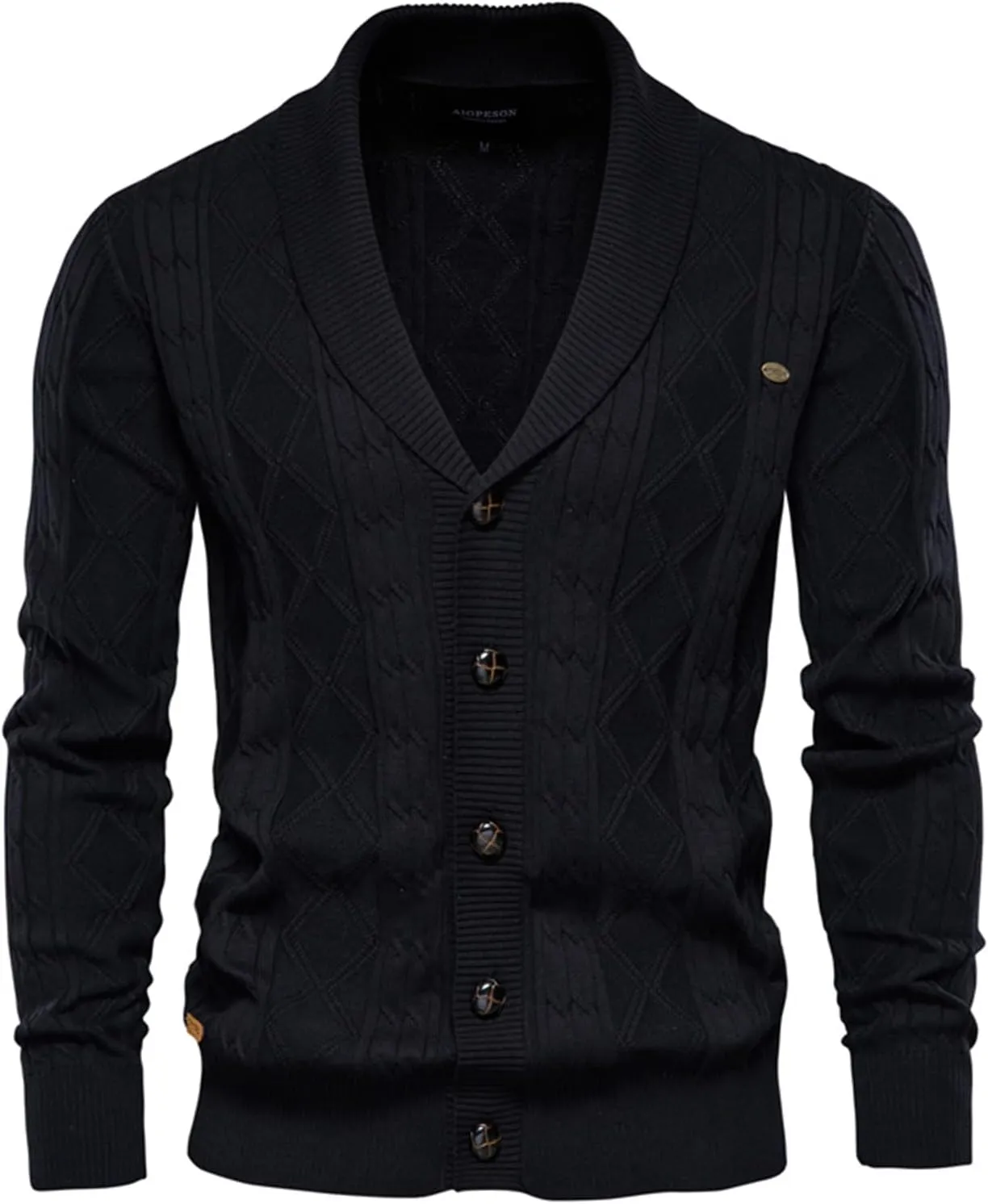 Men's Cardigan Sweaters V-Neck Button Down Sweaters Long Sleeve Cable Knited Coat Thicken Warm Fashion Coat Tops