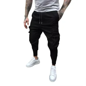 Men's Cargo Jogger Pants Stretch Sweatpants Slim Fit Tactical Pants with Zipper Pockets Casual Trousers Men's Casual Slim Fit Pants Skinny Stretch Dress Slacks #21- Black 3X-Large