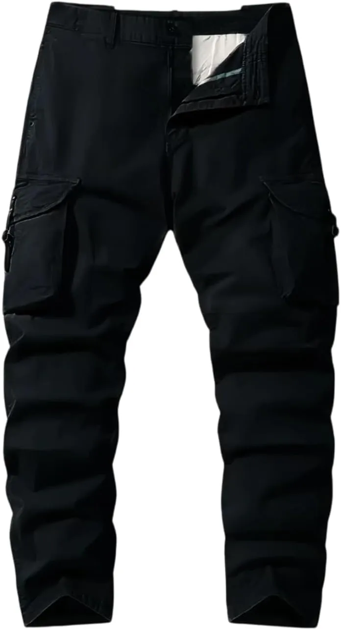 Men's Cargo Pants Relaxed Fit Sport Pants Jogger Sweatpants Drawstring Outdoor Trousers with Pockets