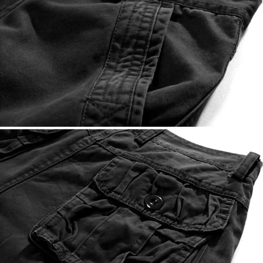Mens Cargo Shorts Size 36 Short Cargo Pant Solid Splice Pocket Drawstring Shorts Fashion Solid Cargo Shorts for Men