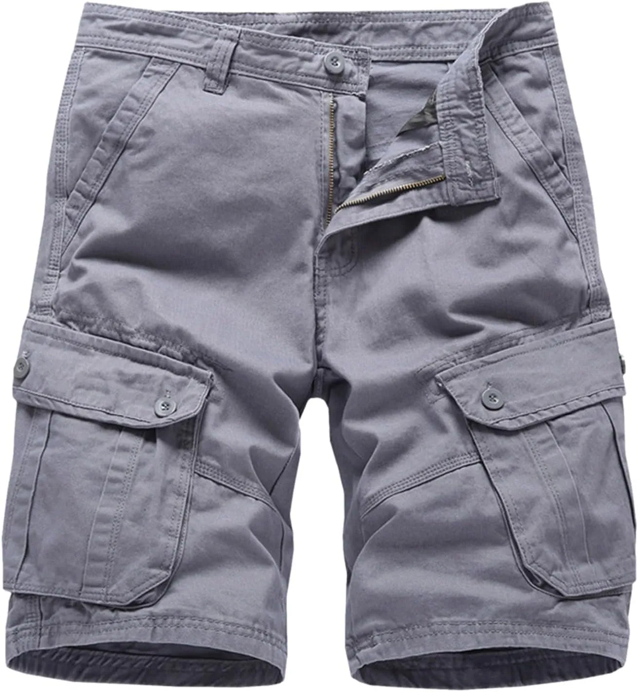 Mens Cargo Shorts Size 36 Short Cargo Pant Solid Splice Pocket Drawstring Shorts Fashion Solid Cargo Shorts for Men